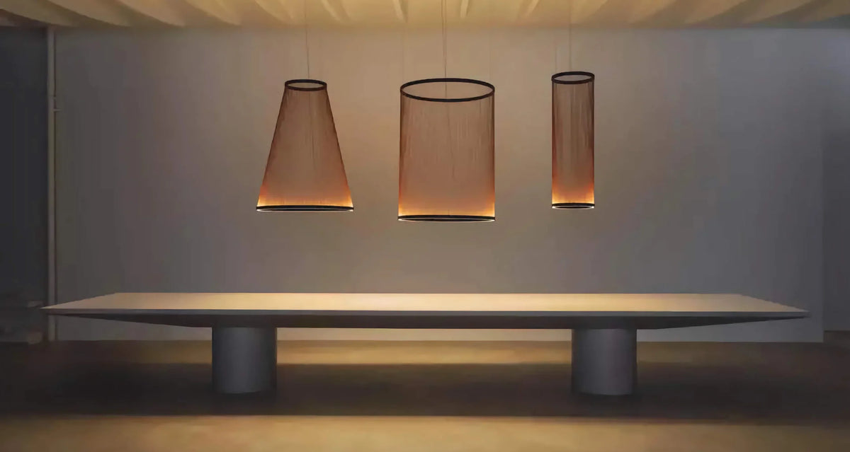 Woven Thread Pendant Light | Hand-wound Textile Shade D37-d83 Red Green or Cream Dining Casalolalights Luxury Lamps