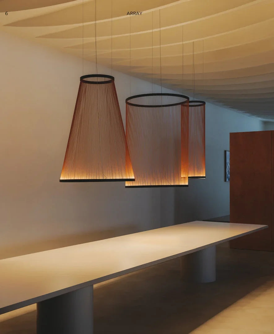 Woven Thread Pendant Light | Hand-wound Textile Shade D37-d83 Red Green or Cream Dining Casalolalights Luxury Lamps