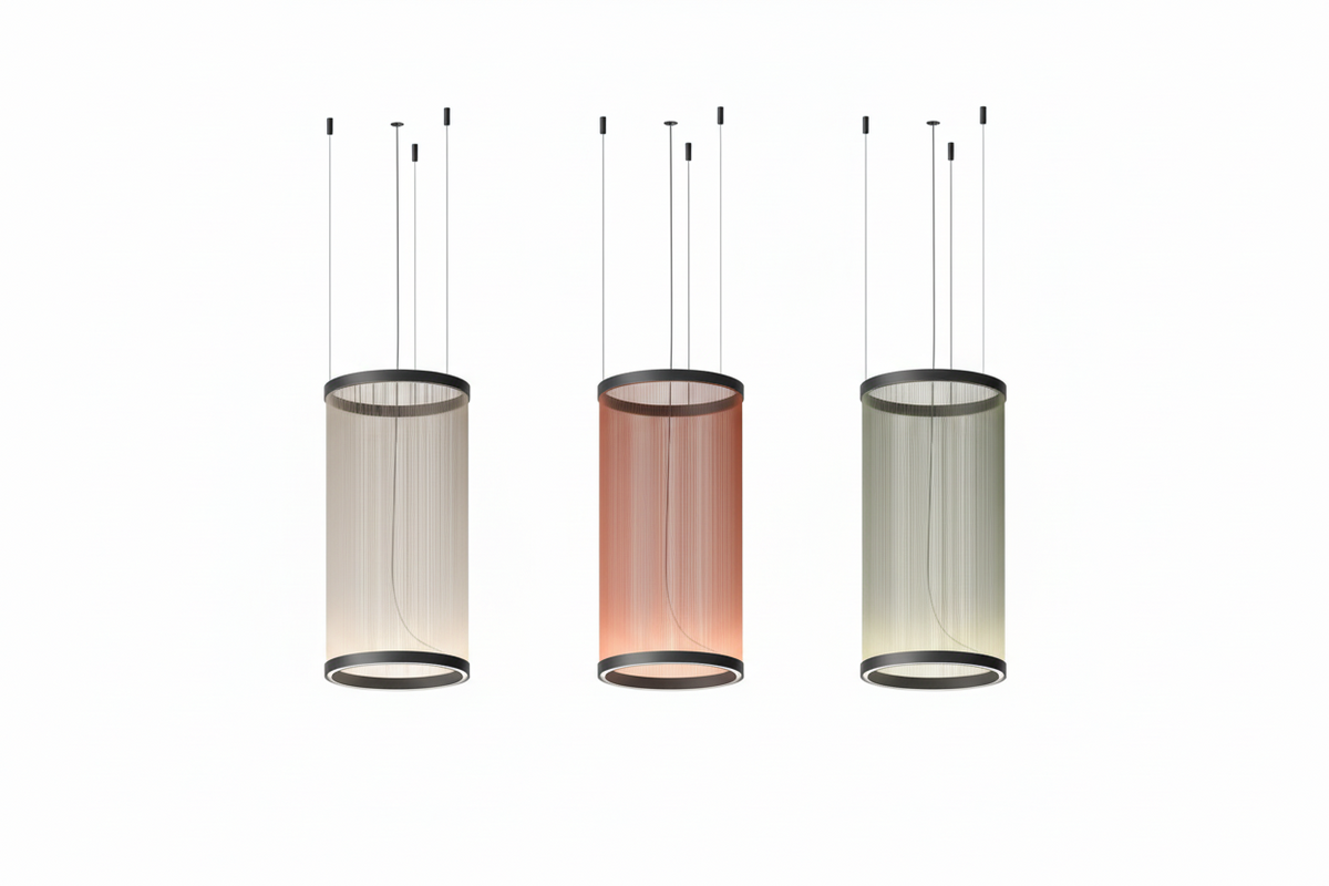 Woven Thread Pendant Light | Hand-wound Textile Shade D37-d83 Red Green or Cream Dining Casalolalights Luxury Lamps