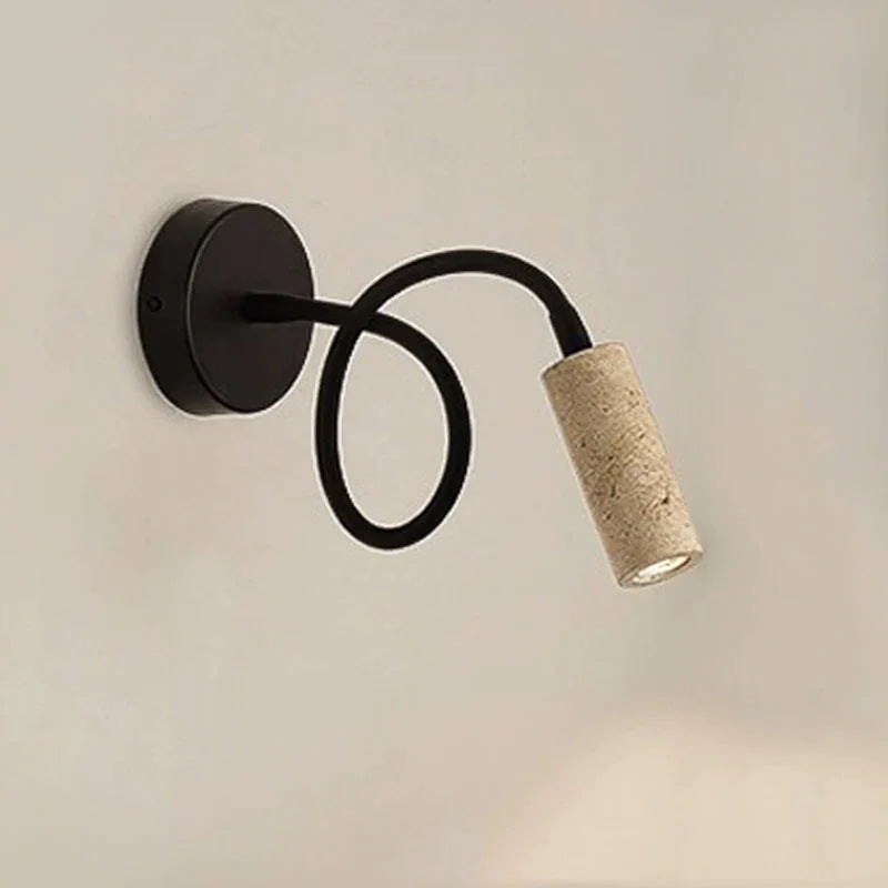 Travertine Wall Light | Iron & Yellow Natural Stone Sconce Contemporary Organic Living Room Bedroom Casalolalights