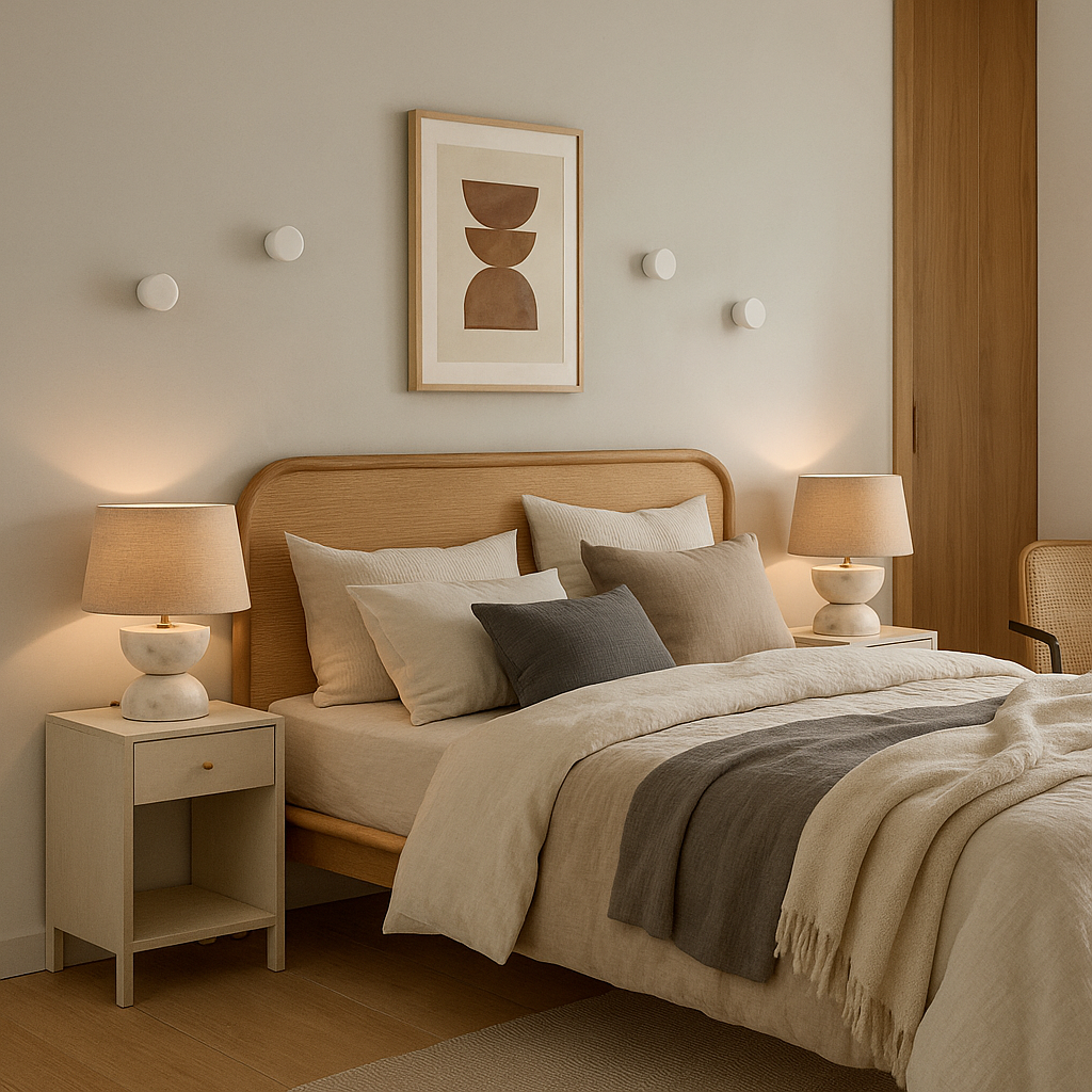 Japandi Marble Table Lamp | Stone Lamps for Bedroom Living Room in Minimalist Wabi-sabi Interiors