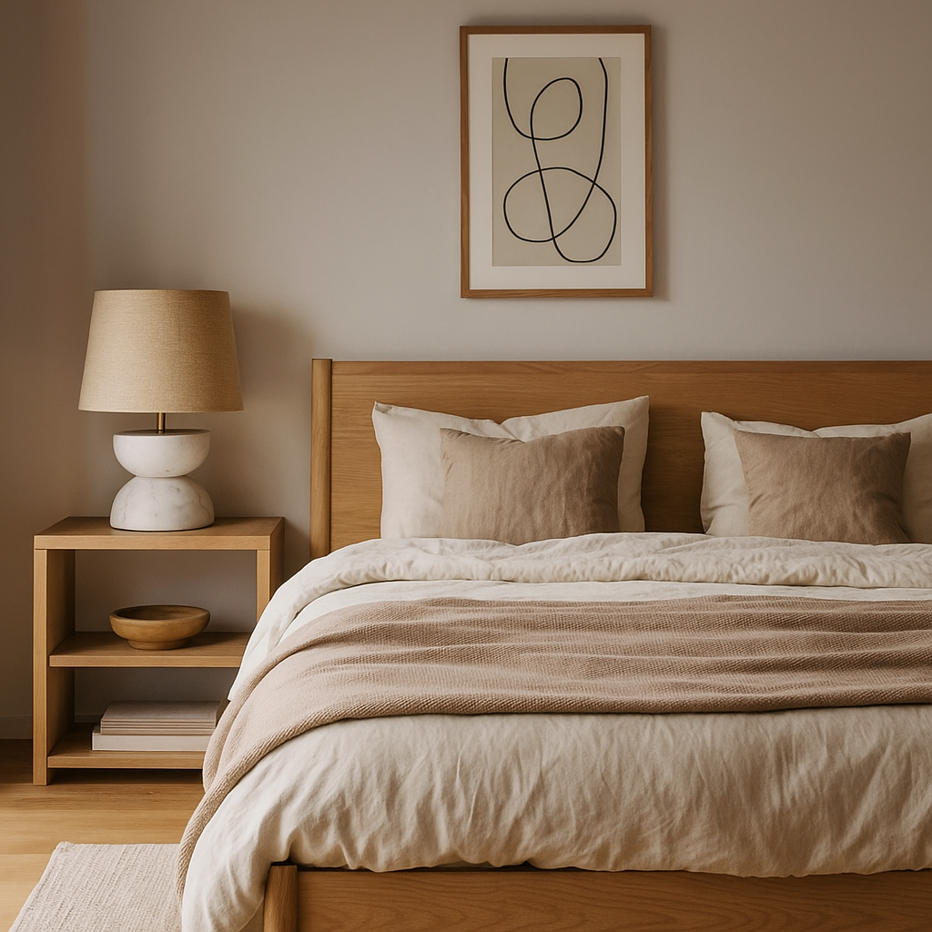 Japandi Marble Table Lamp | Stone Lamps for Bedroom Living Room in Minimalist Wabi-sabi Interiors