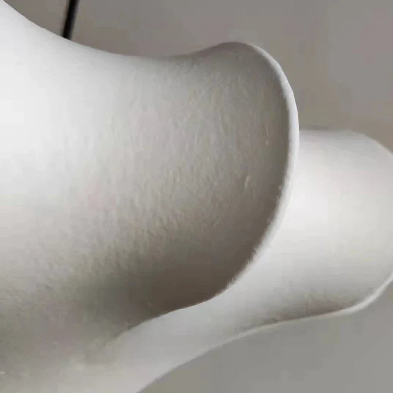 Minimalist Silk Pendant Lamp White Japandi Lamps for Living Room Bedroom