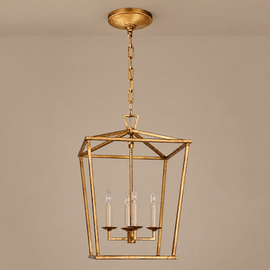 Open-Frame Brass Lantern Pendant