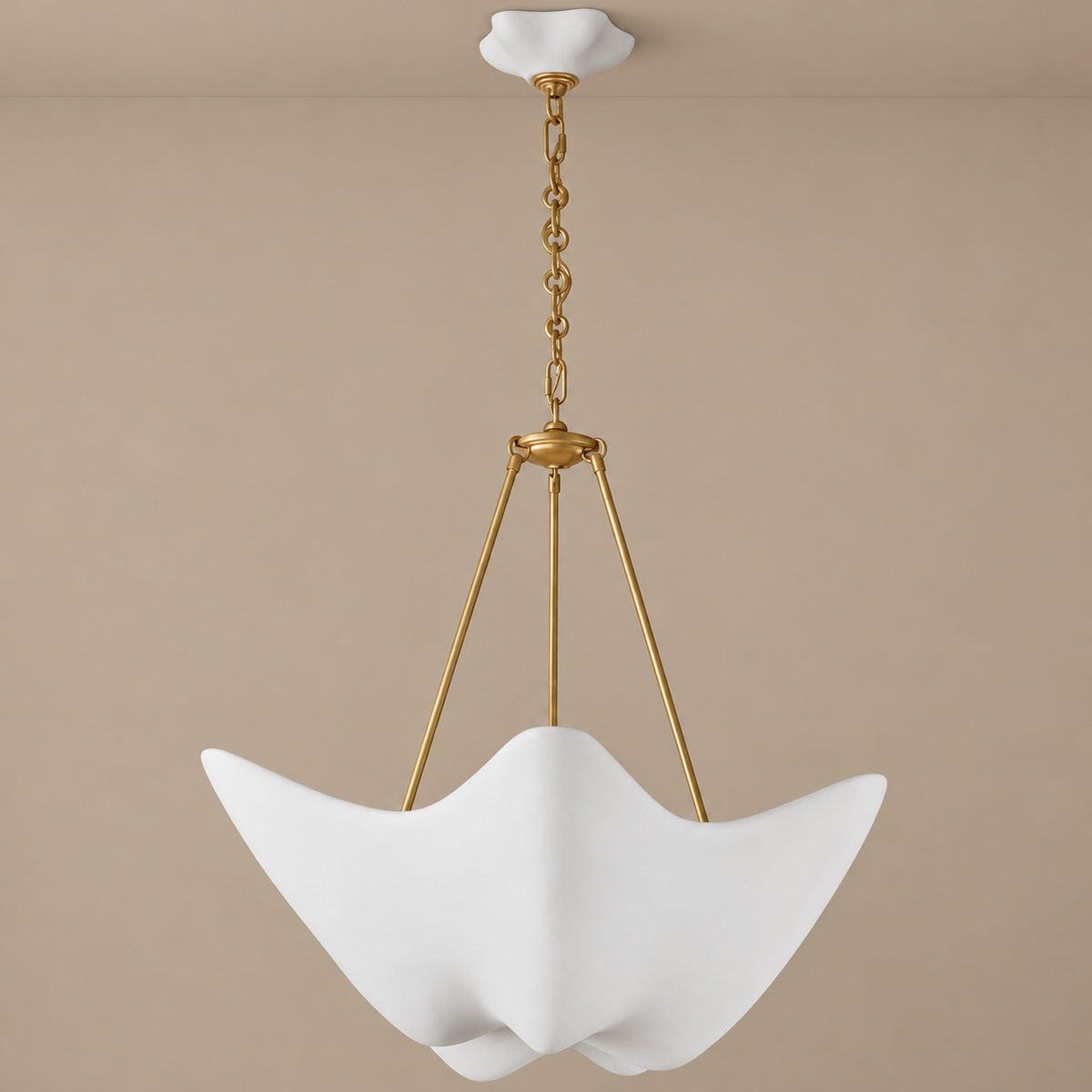 Plaster Wave Pendant | Brass Chain | CLPLAST05