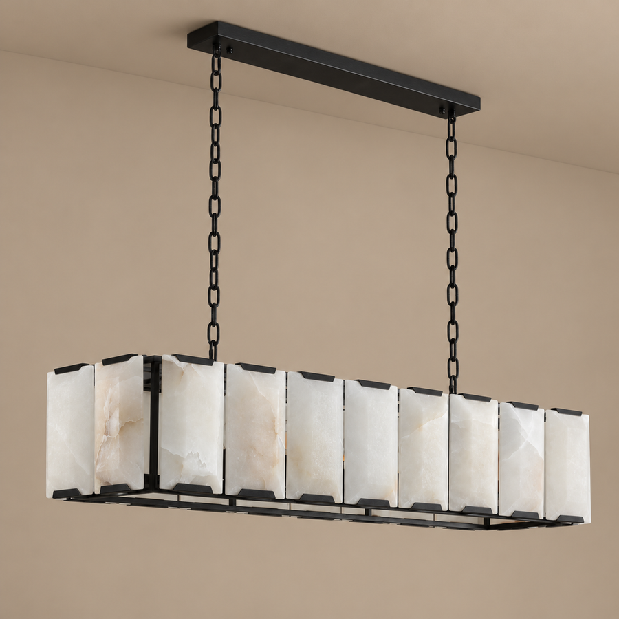 LUSTRE LINÉAIRE NOIR EN CUIVRE