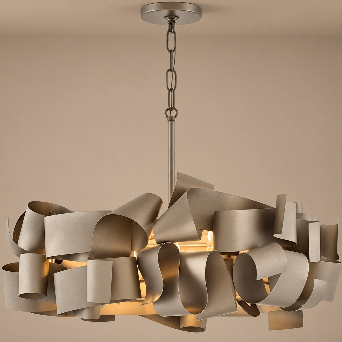 LAMPADA DA SOFFITTO MODERNA METÀ SECOLO NASTRO IN METALLO