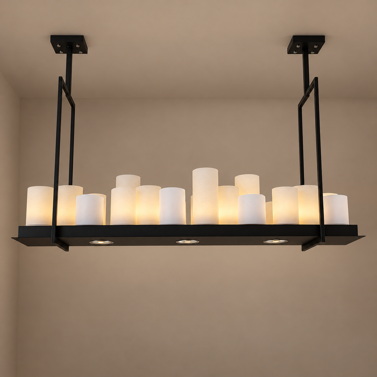 Candle Chandelier | Black Stainless Steel | CLMCC