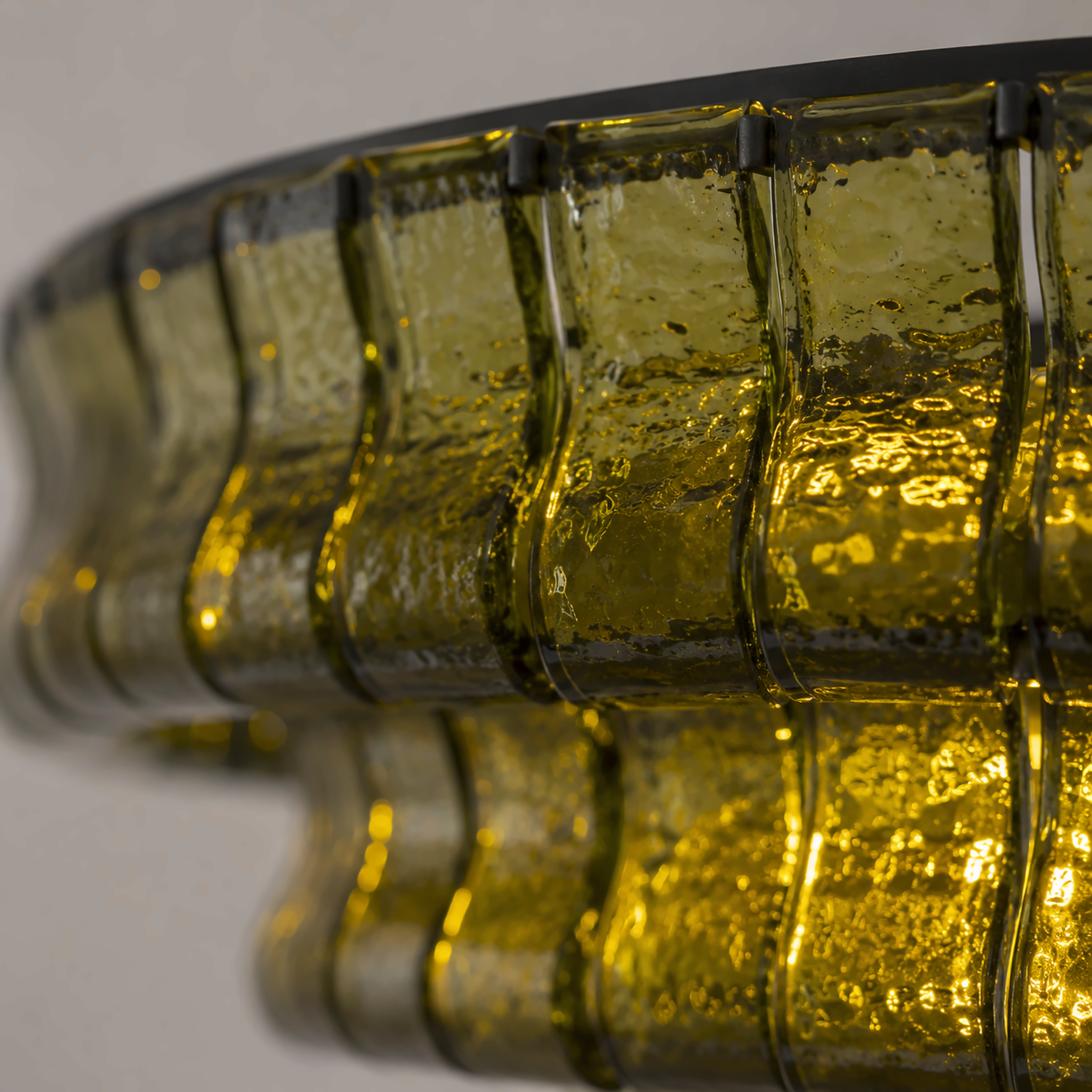 The Verdita Chandelier | Green Curved Glass | CLND020G