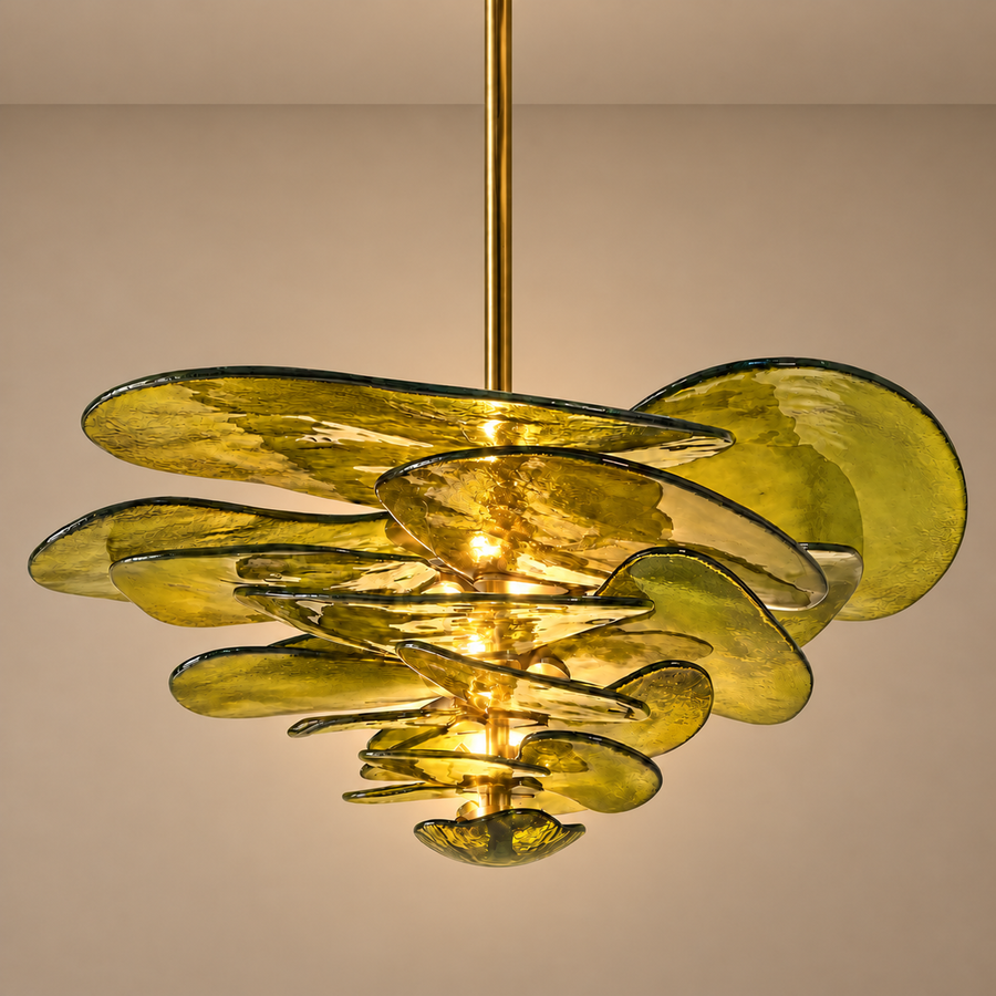 LUSTRE EN VERRE ART DÉCO FIORE VERT