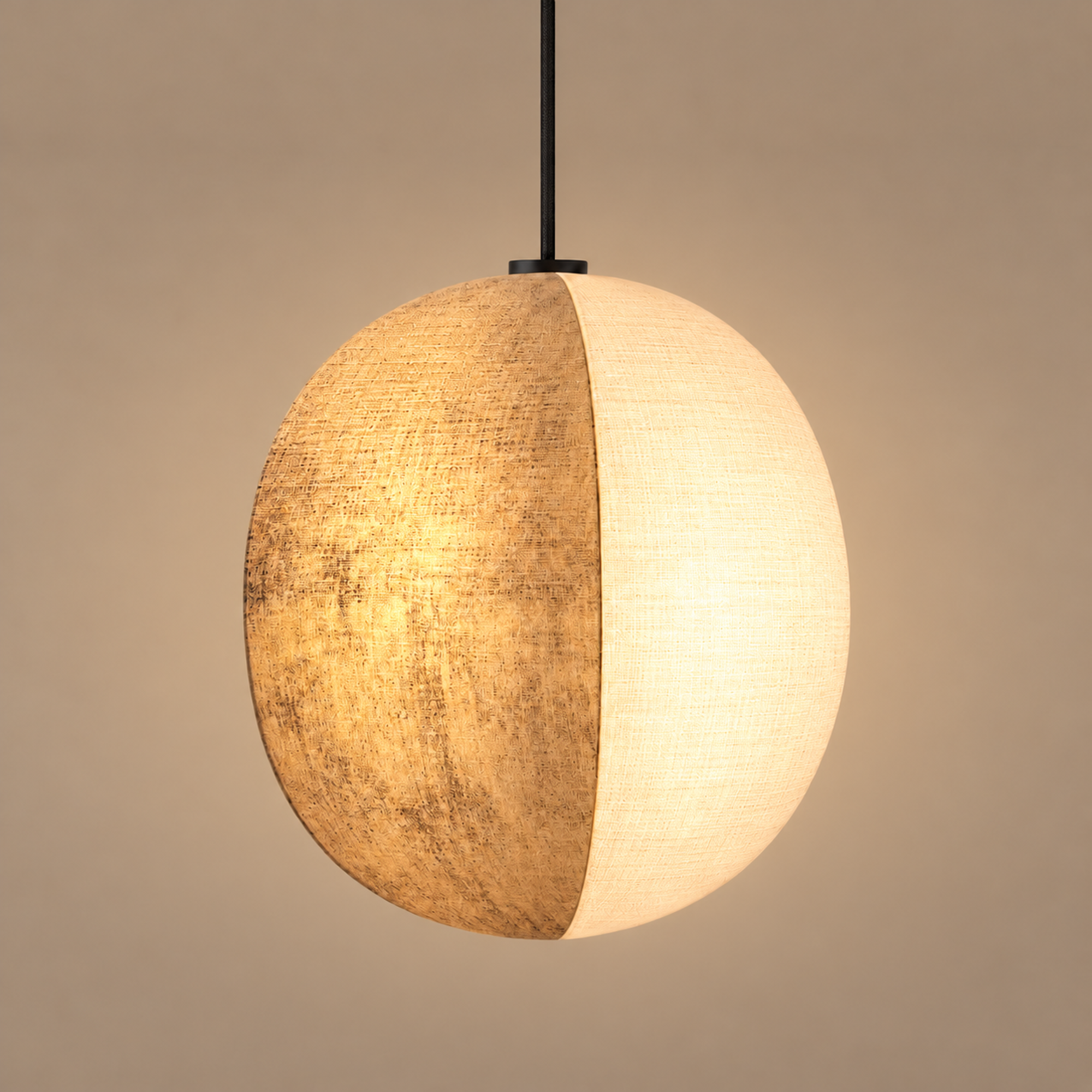 Leinen Globe Pendelleuchten für Wohnzimmer Schlafzimmer Japandi Lampen