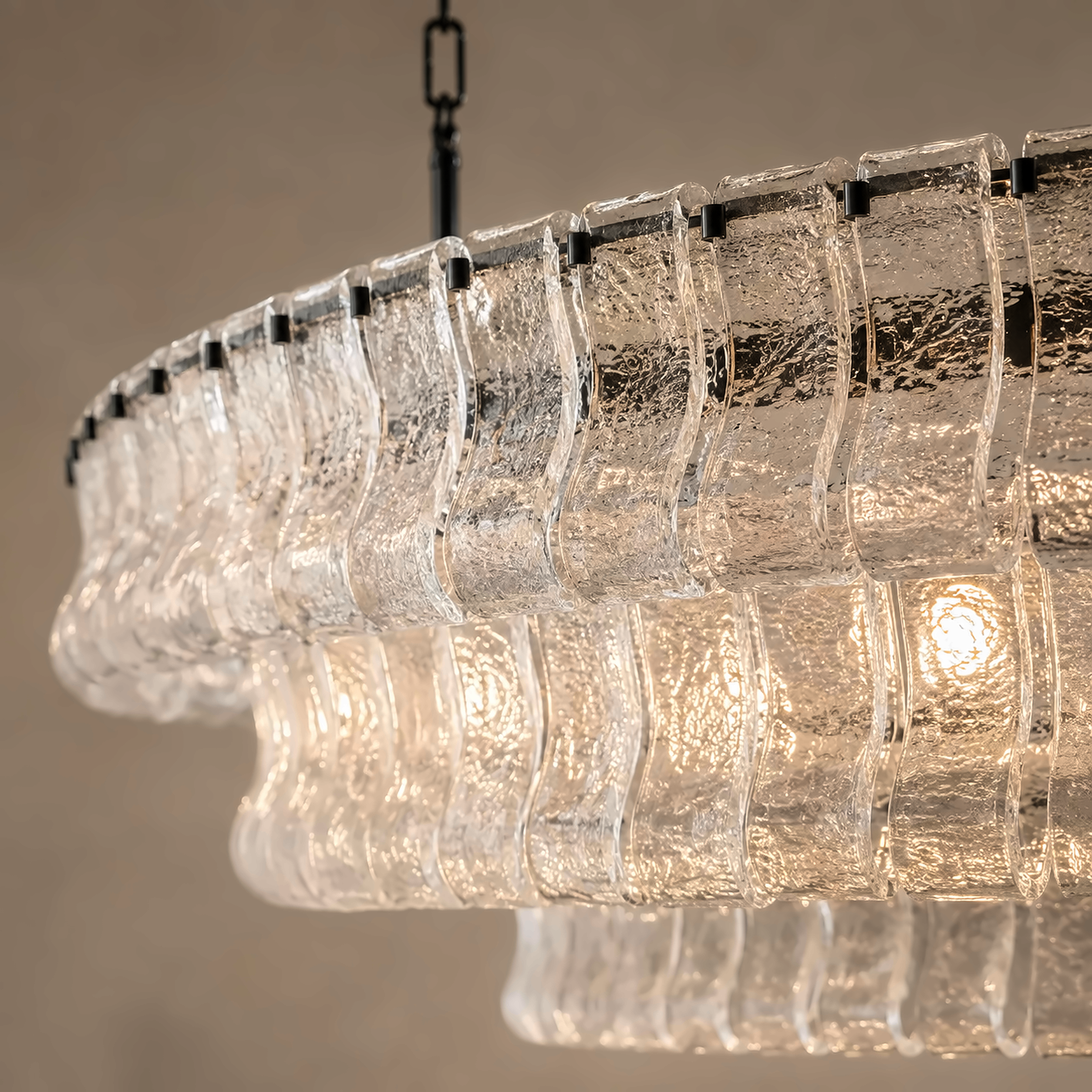 The Verdita Chandelier | Clear Curved Glass | CLND021C