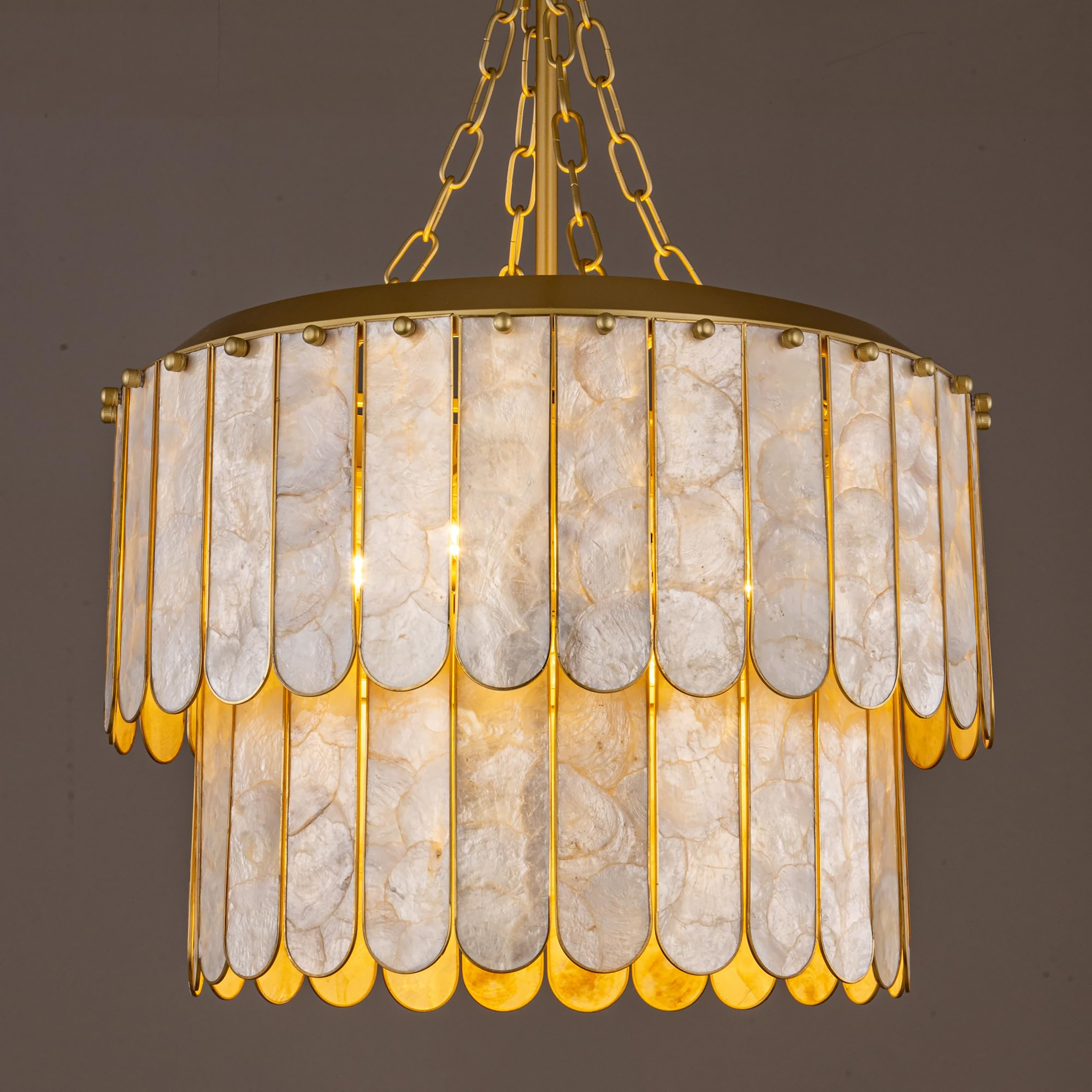 DOUBLE ROUND SHELL CHANDELIER | CLFRT05K
