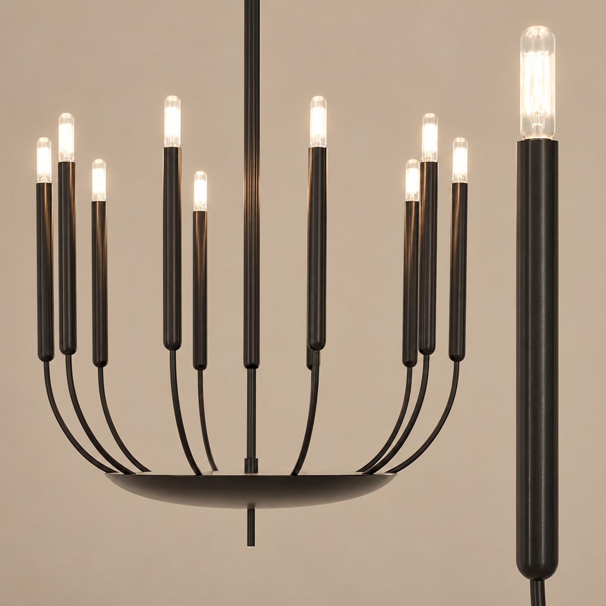 CHANDELIER BOUGIE CUIVRE NOIR | CLYV096B