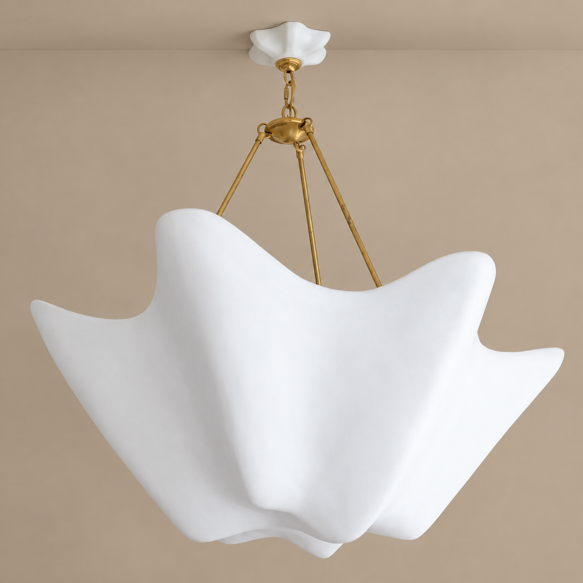 Plaster Wave Pendant | Brass Chain | CLPLAST05