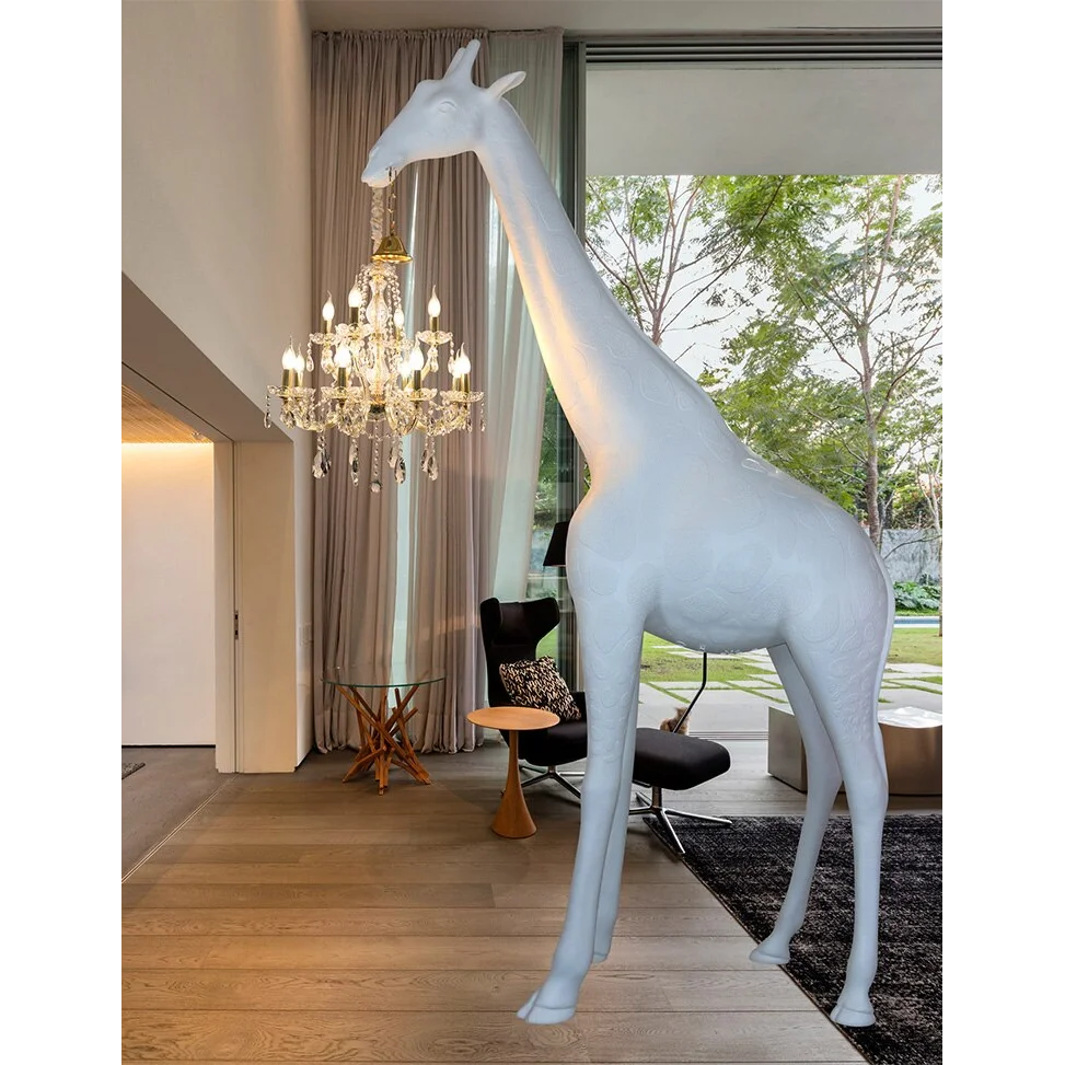 Tall Floor Lamps 13 Feet White Giraffe Chandelier for Outdoor Events Hotels Stairs