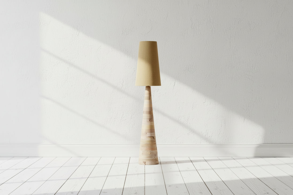 The Kyoto Totem Floor Lamp | Solid Wood & Linen