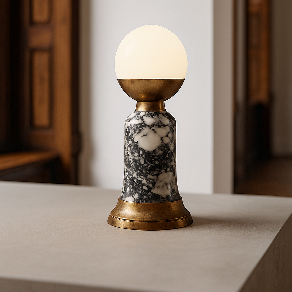 Grey Marble & Copper Table Lamp | 
 clhdad466