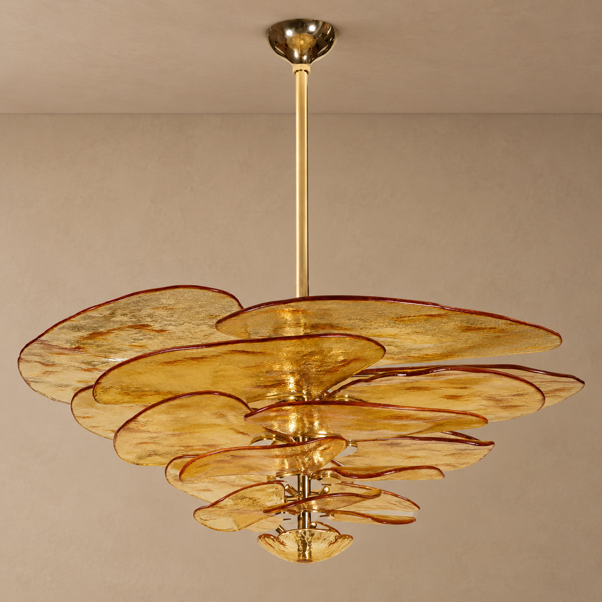 Lampadario in vetro AMBER FIORE Art Deco | CLZL896620A