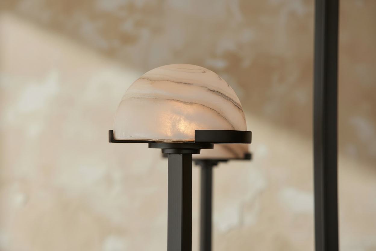 3 ARCH MODERN TIERED BRASS MARBLE CHANDELIER | CL02453T