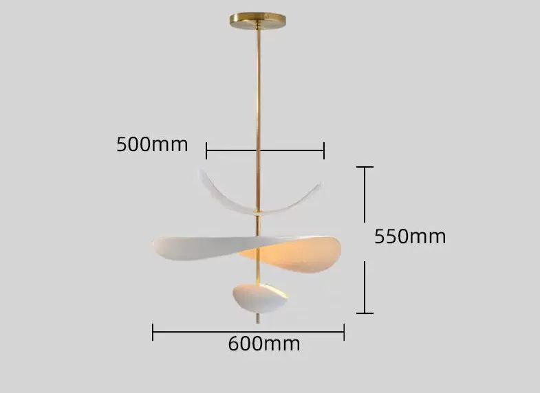 Three-tier atelier ceramic pendant full view