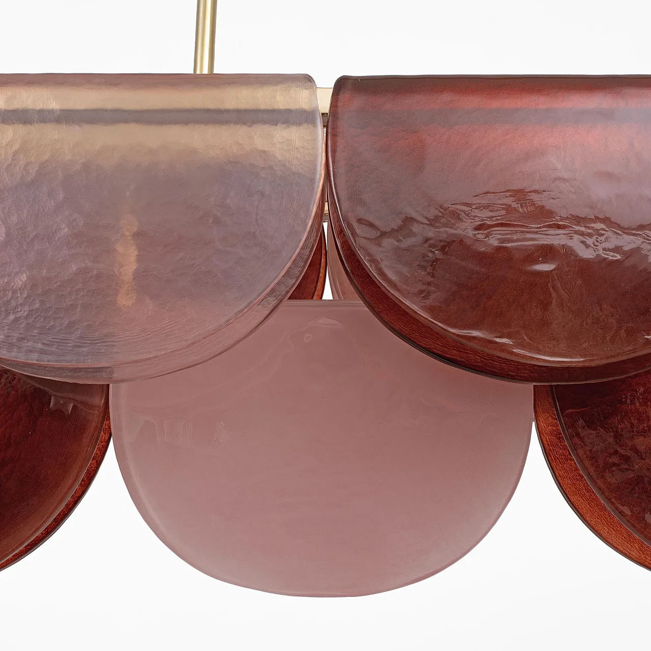 Petalo Linear Chandelier — Hand-Blown Burgundy Glass & Brass | CL89AGPET