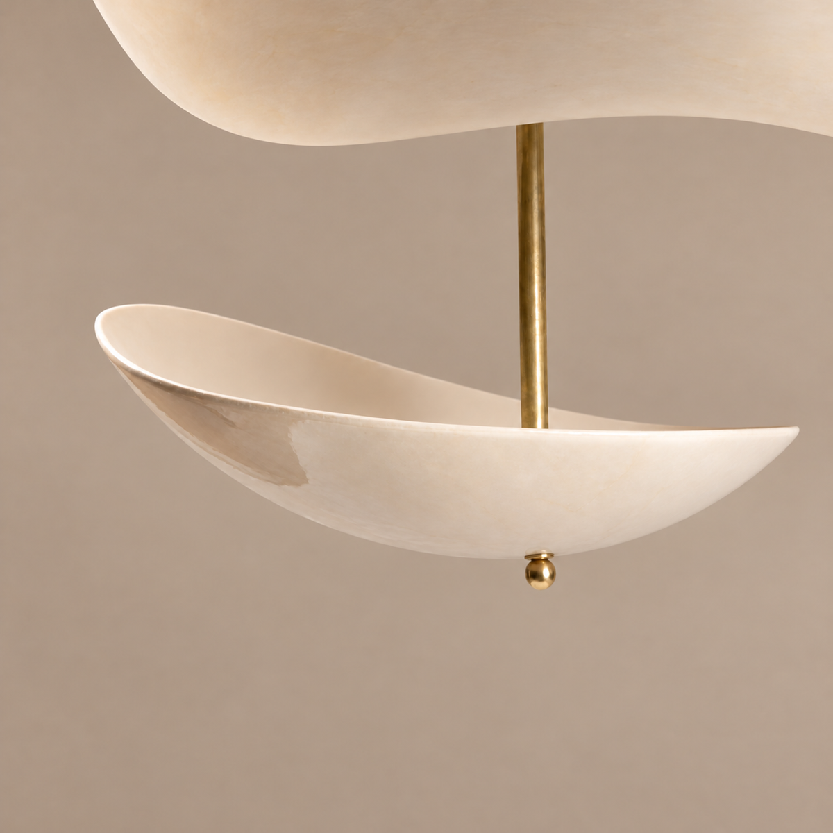 Modern Chandelier - 4-blade Plaster & Brass | Casalola Lights Luxury Lamps for Interior Designers