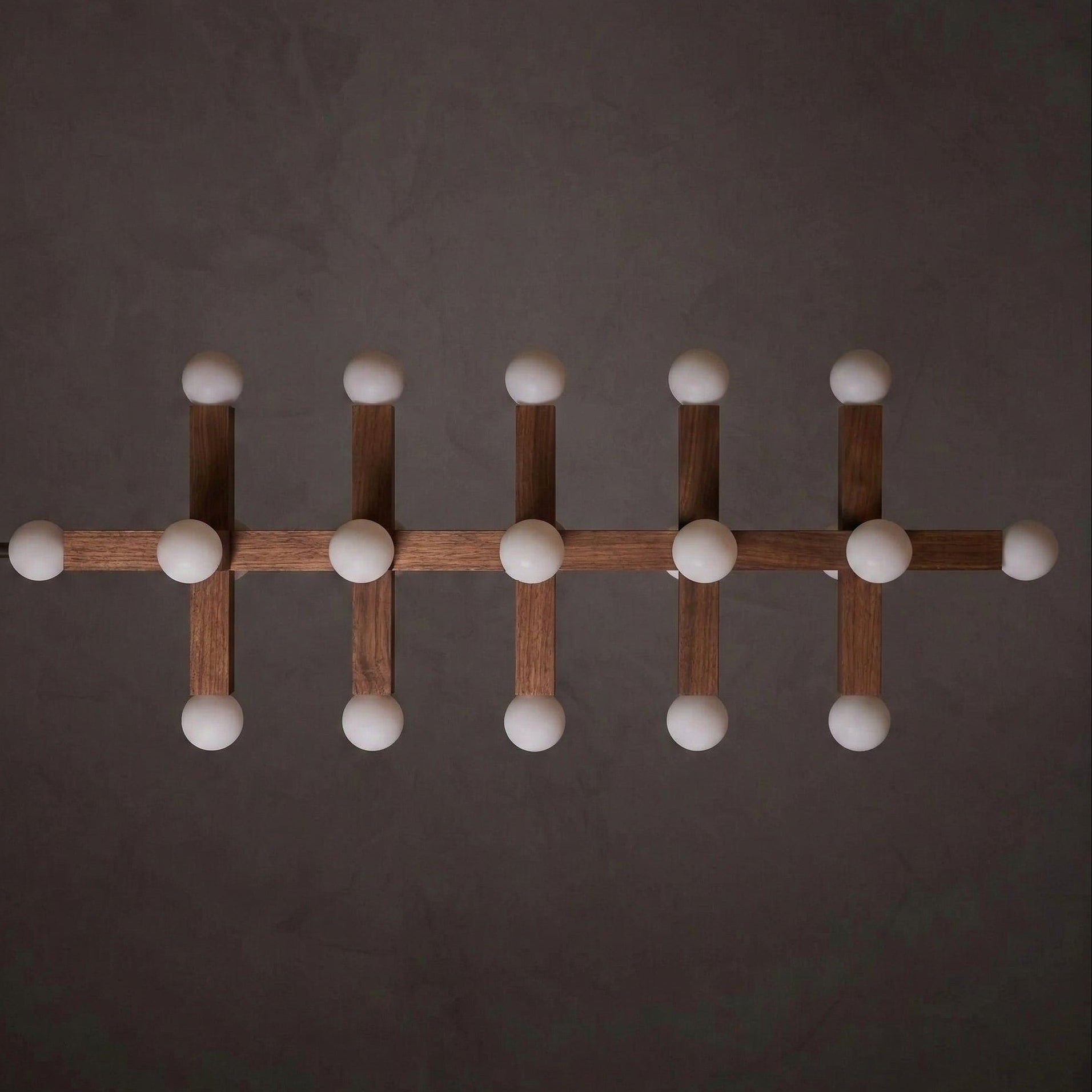 Union 5 20-light Walnut Chandelier | Japandi Wood Pendant Lighting | for High-end Interiors Casalolalights Luxury Lamps