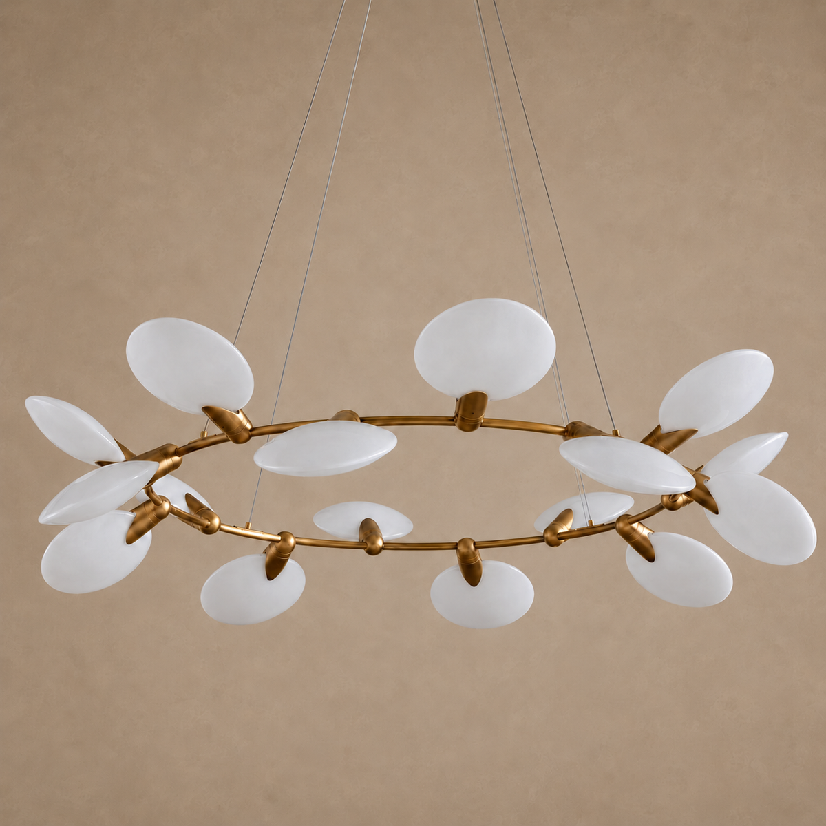 GLASS DISC CHANDELIER | 16-LIGHT BRASS | CLDSC152BR