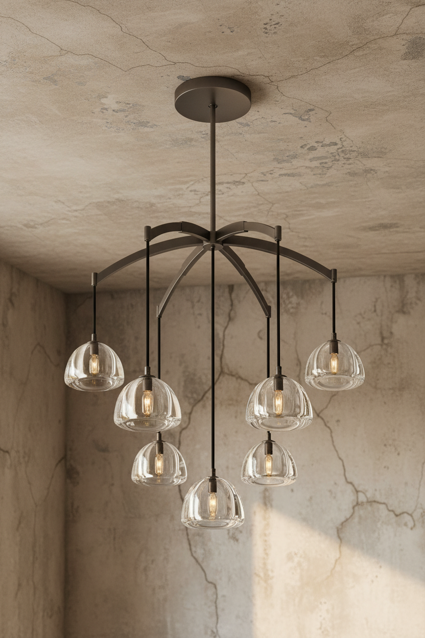 Black Luxury Copper Multi Pendant Chandelier – Modern Glass Arch Dining Room Light Casalolalights Luxury Lamps