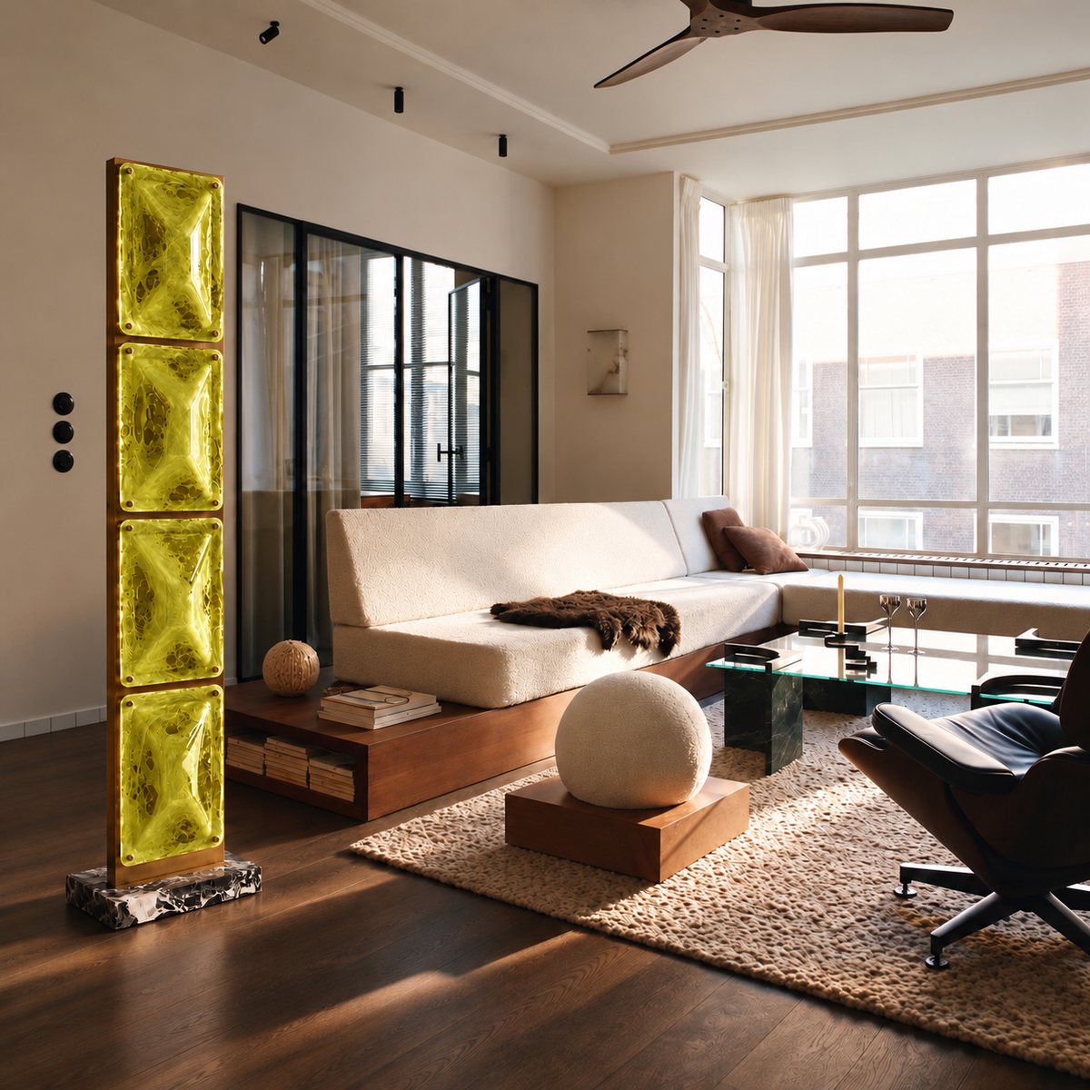 Tapered Glass Floor Lamp | Green Glass | CLTPG161G
