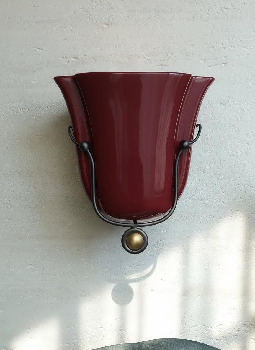Red Ceramic Wall Sconce | clbzm86
