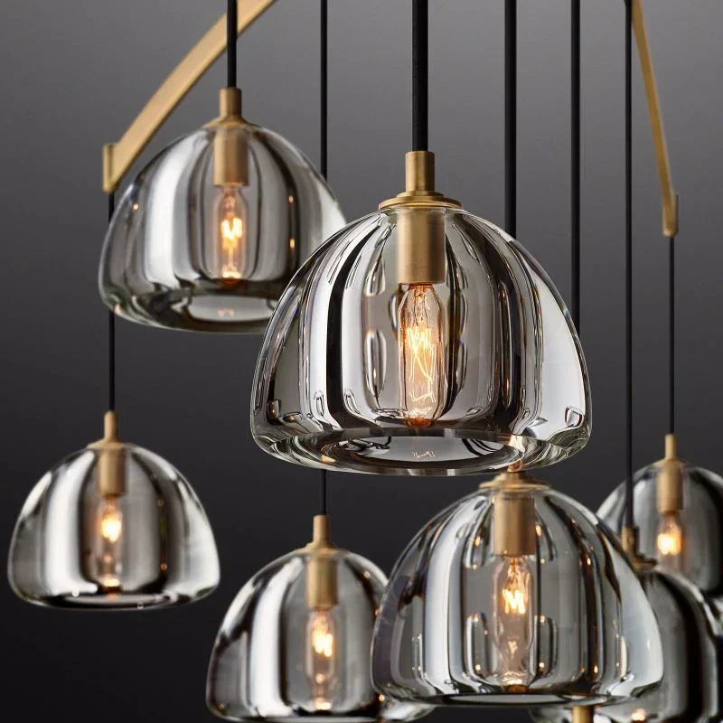 Luxury Chandeliers 9 Lights Ceiling Lamps for Dining Room Copper Finish