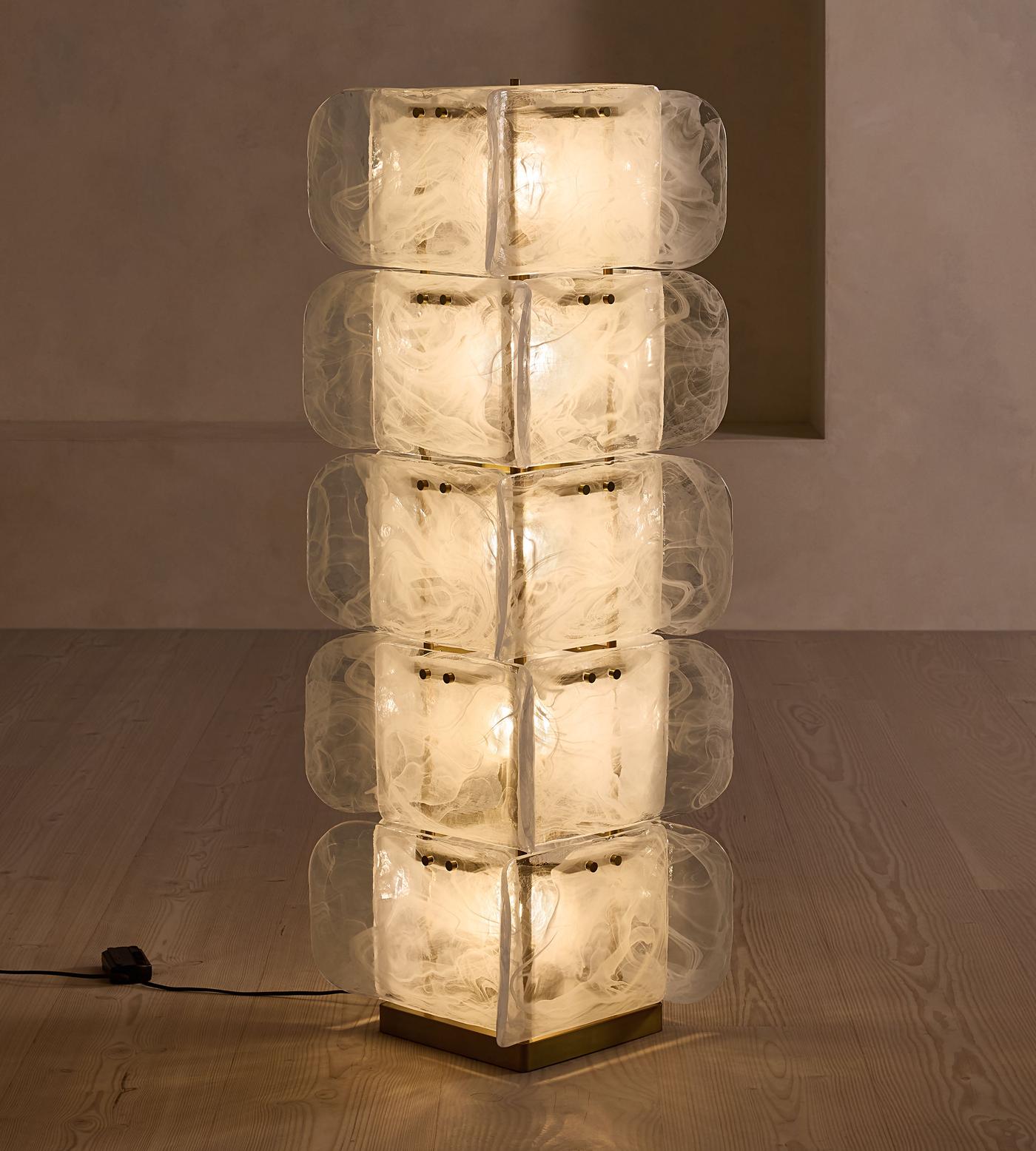 HAND-BLOWN Frosted GLASS FLOOR LAMP | CLSP255B