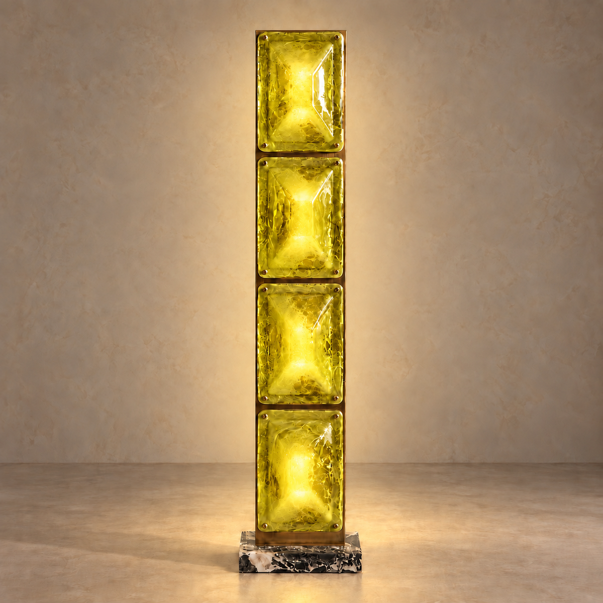Tapered Glass Floor Lamp | Green Glass | CLTPG161G