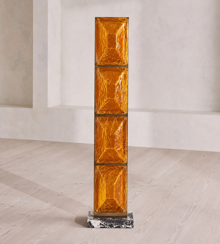 Tapered Glass Floor Lamp