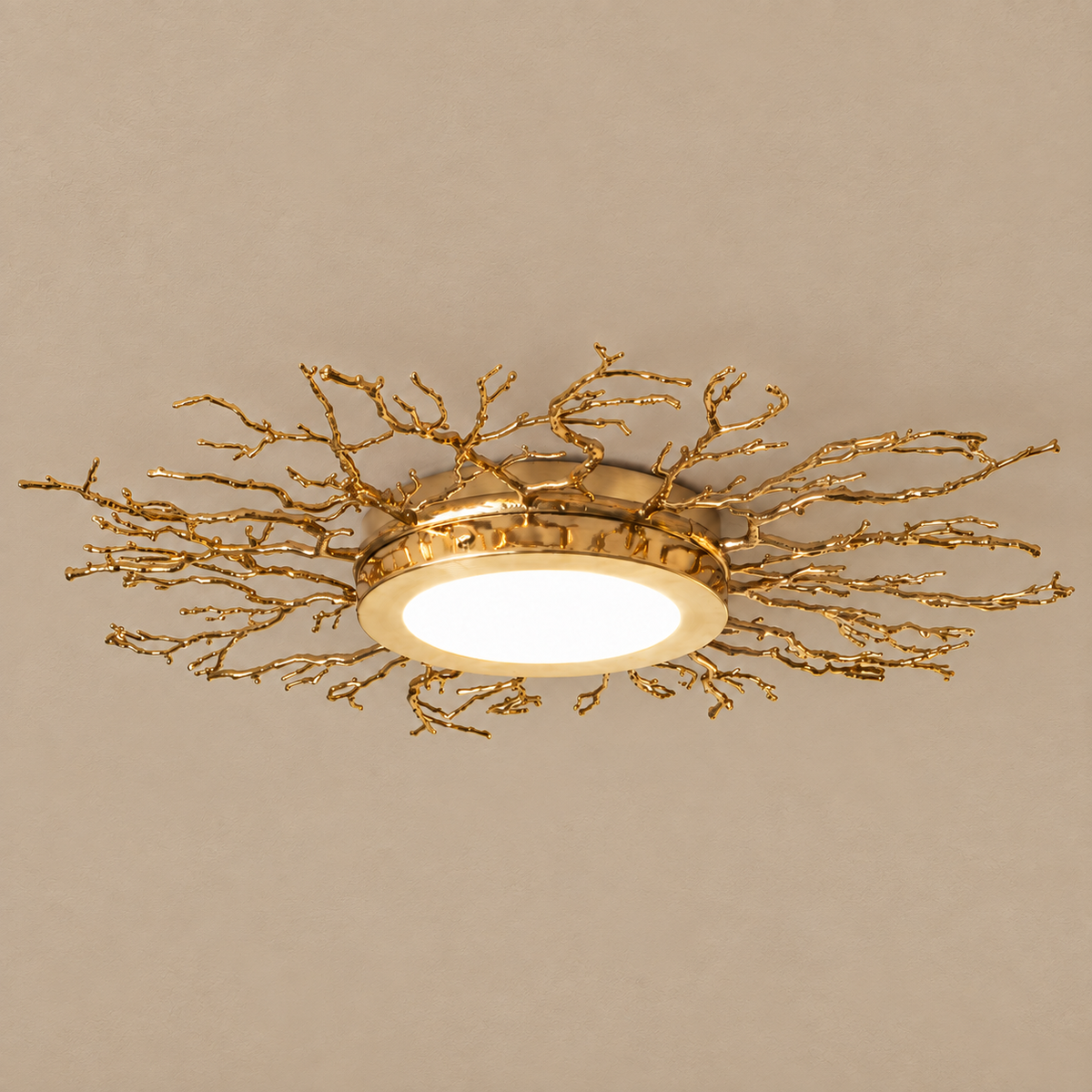 RAMO SCULPTURAL BRANCH FLUSH MOUNT | BRASS & NICKEL | CLRAMO047