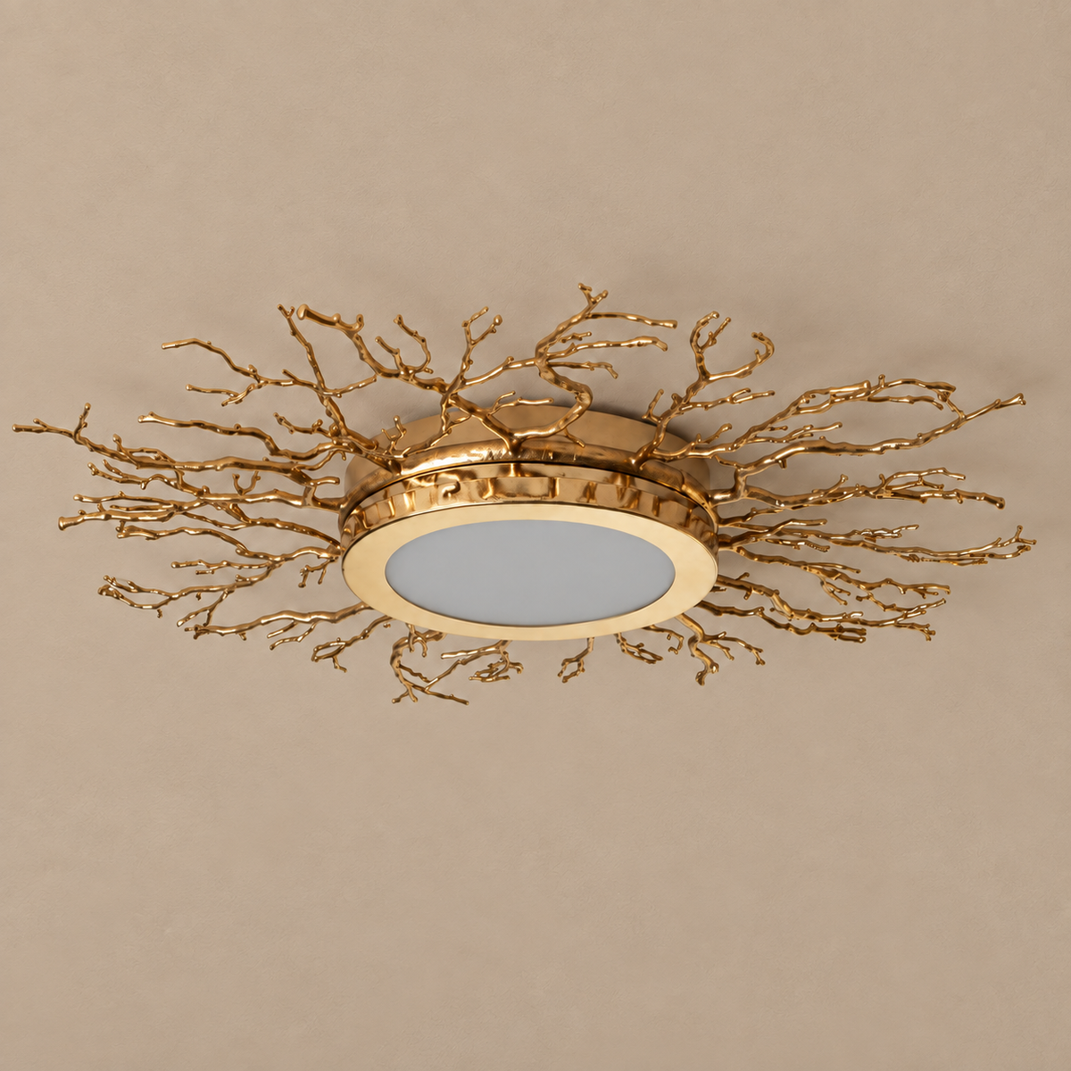 RAMO SCULPTURAL BRANCH FLUSH MOUNT | BRASS & NICKEL | CLRAMO047
