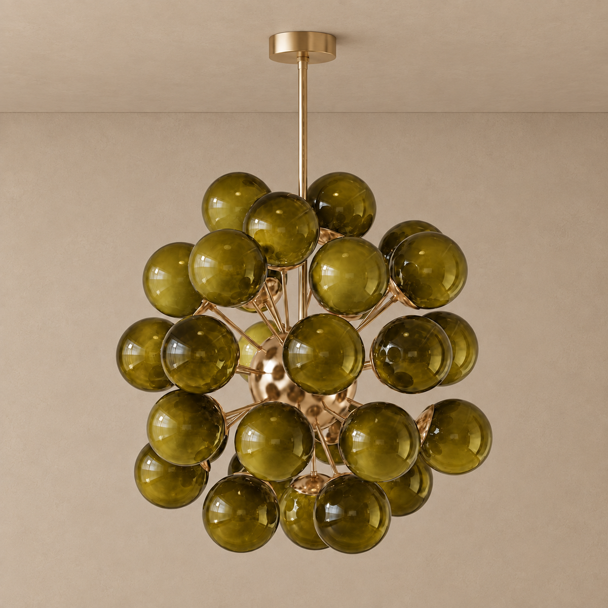 DE SILVA CHANDELIER | OLIVE MURANO-STYLE GLASS | CLPT80CH-OL