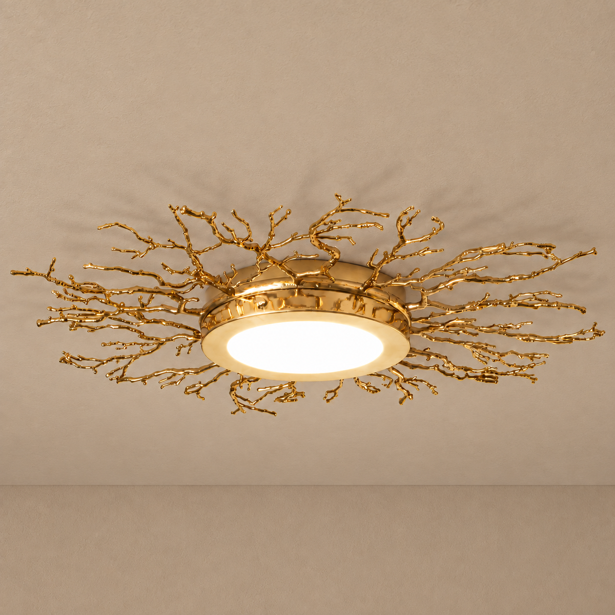 RAMO SCULPTURAL BRANCH FLUSH MOUNT | BRASS & NICKEL | CLRAMO047