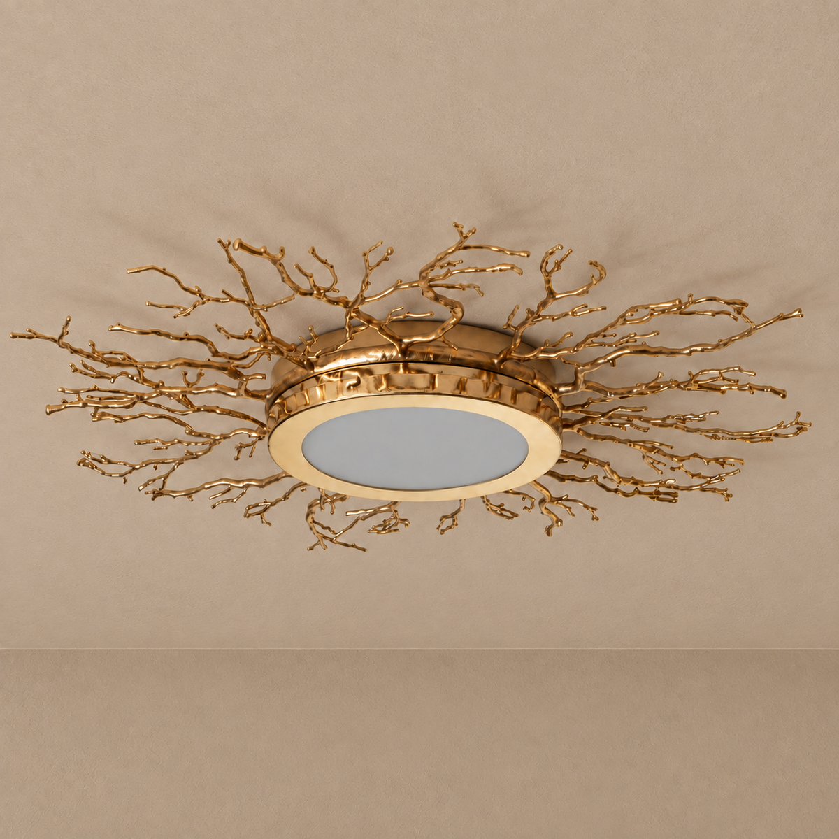 RAMO SCULPTURAL BRANCH FLUSH MOUNT | BRASS & NICKEL | CLRAMO047