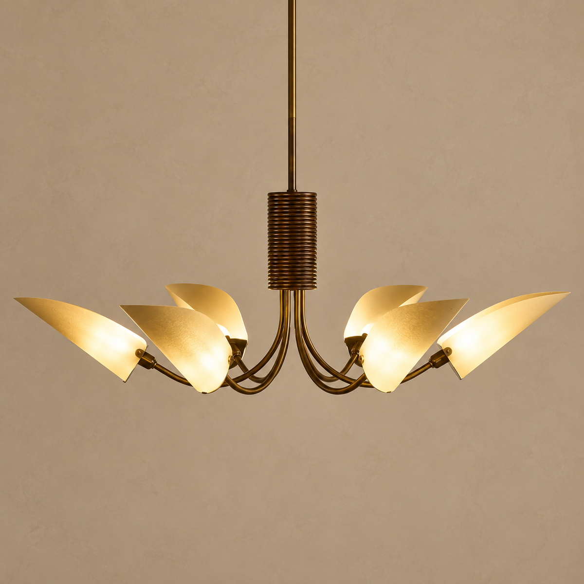 Brass & Fabric Chandelier | 6-Light | CLSFB119BR