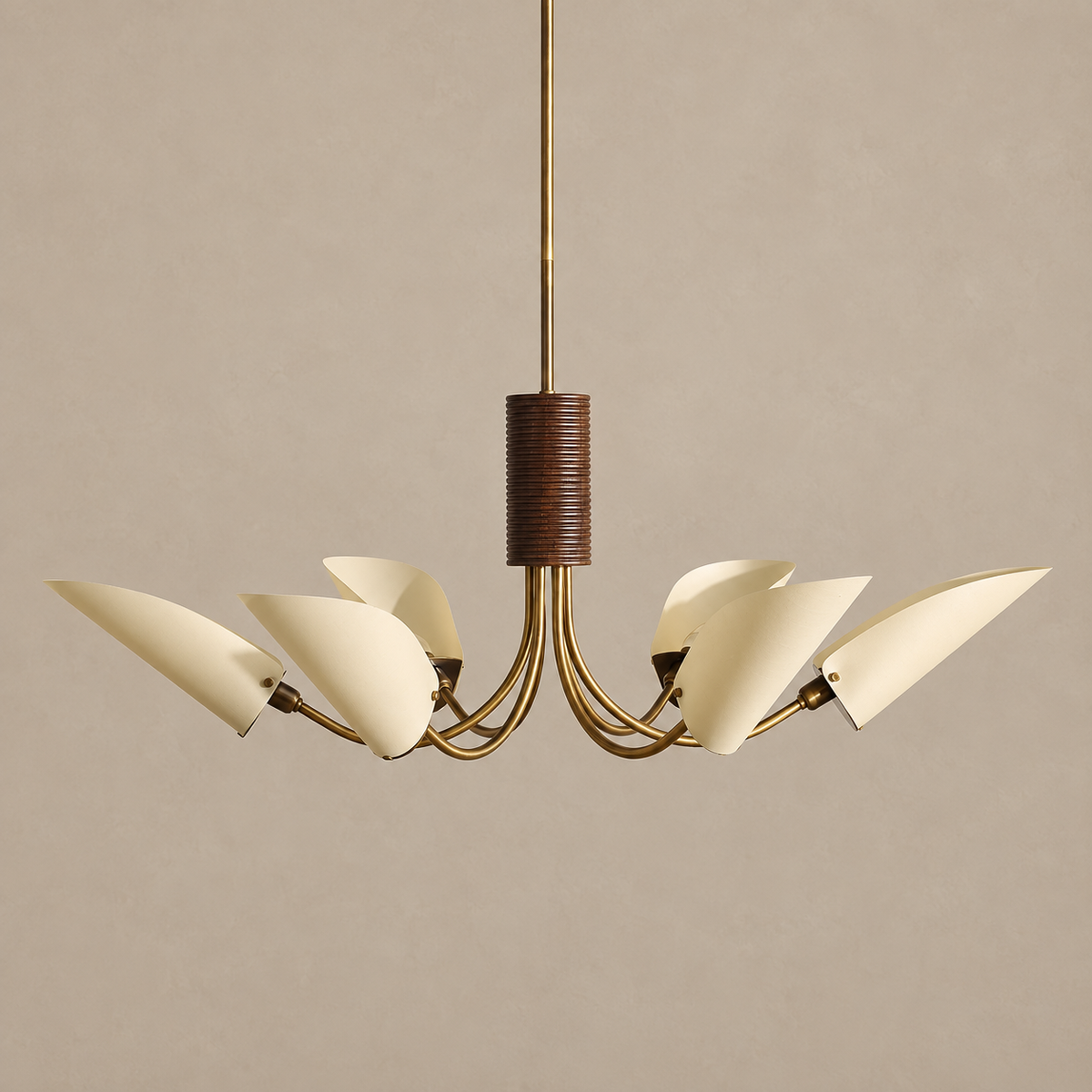Brass & Fabric Chandelier | 6-Light | CLSFB119BR
