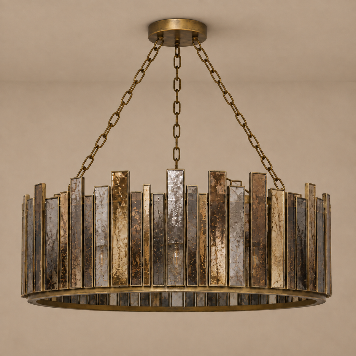 The Solstice Chandelier | Mirrored Glass & Brass | CLSOL091BR