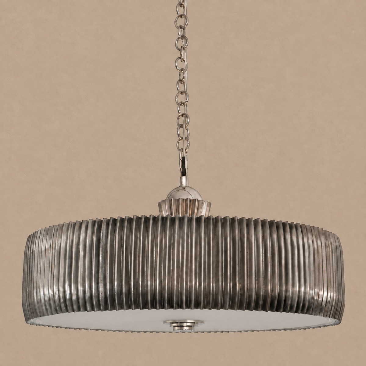 Piega Pleated Metal Drum Chandelier | CLPG032SS