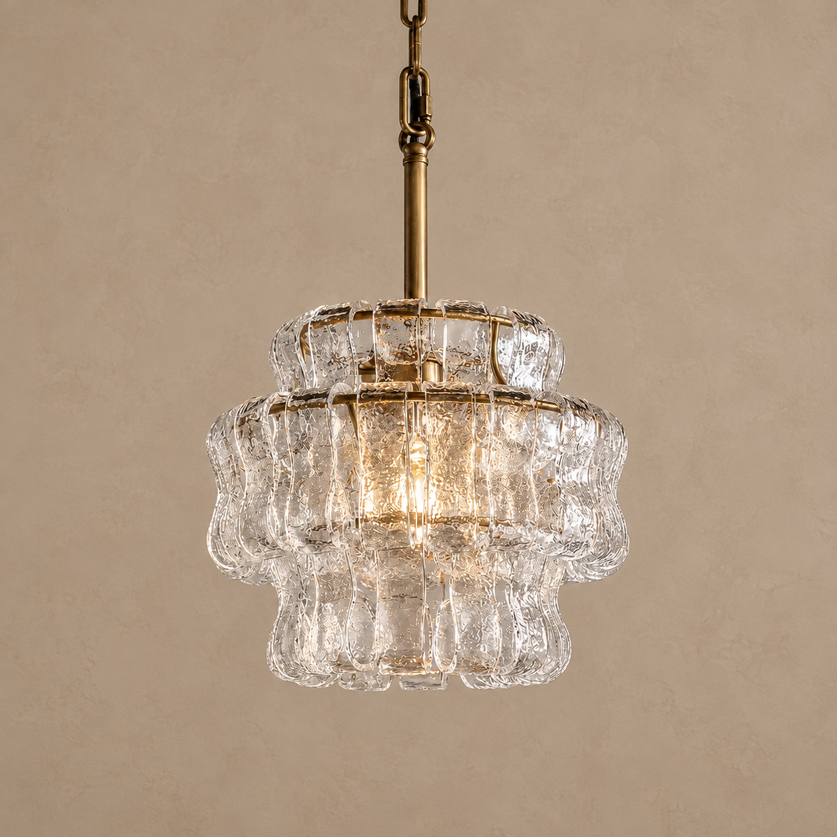 The Bellatrix Pendant | Amber Textured Glass & Bronze | CLND024
