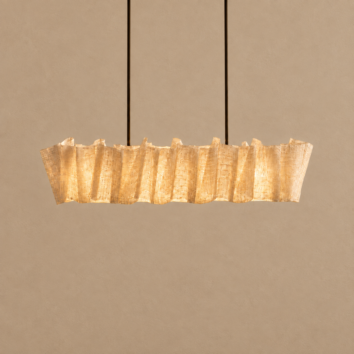 The Sora Linear Chandelier | Handwoven Abaca | CLND018