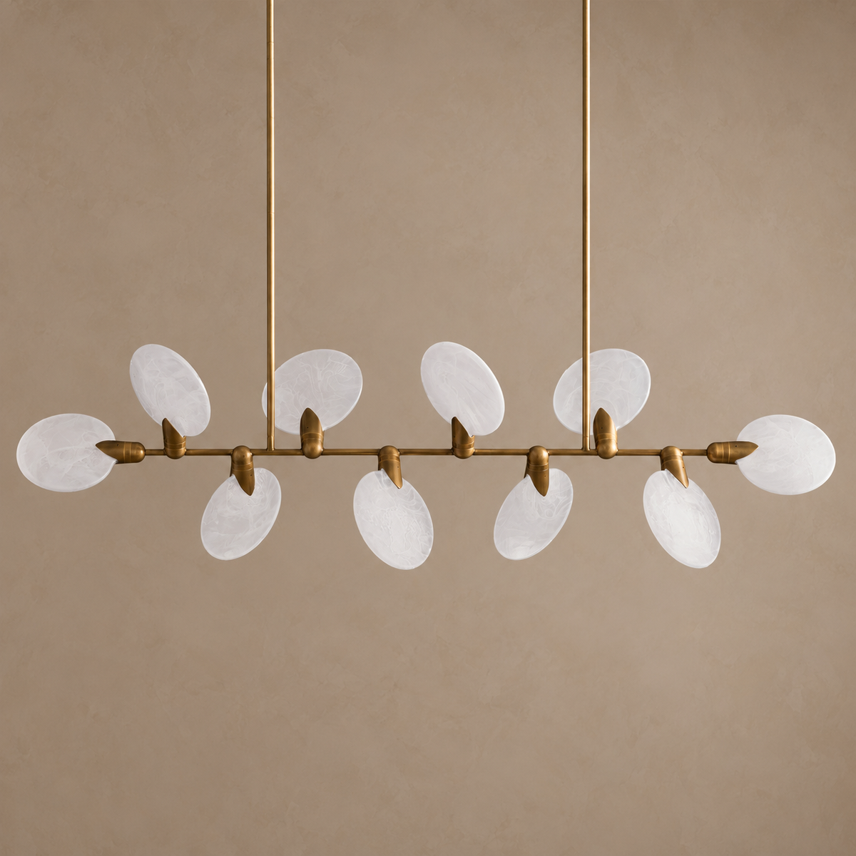 Glass Disc Linear Chandelier | Brass | CLDSCL