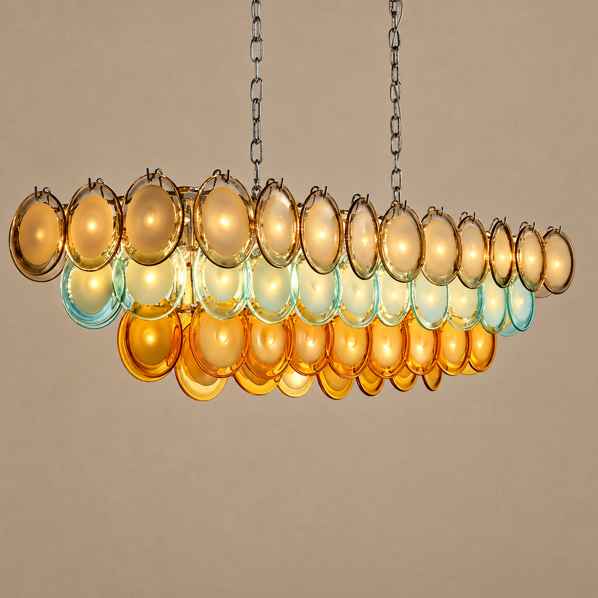 Murano-Style Linear Chandelier | Multicolour | CLOP895001