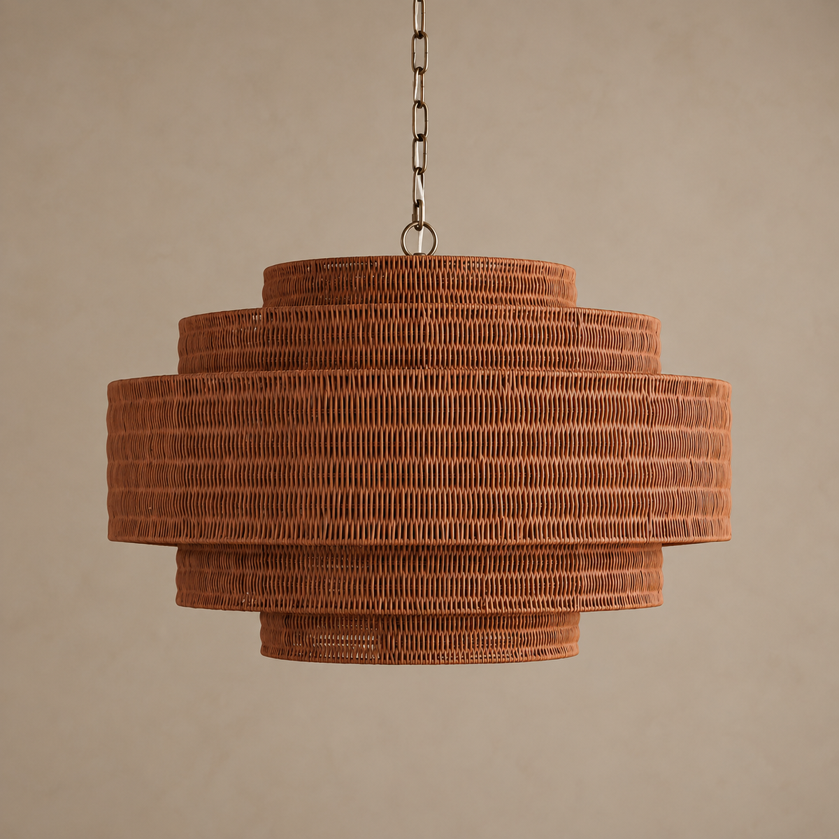 The Intreccio Tiered Rattan Chandelier | Cognac | CLINT-CG